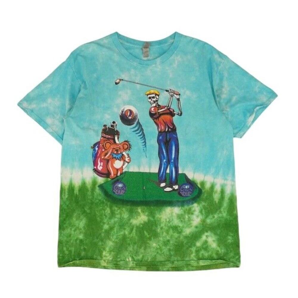 Vintage 1994 Grateful Dead t shirt Golfing Skeleton Bear Tie Dye Size XL Gildan